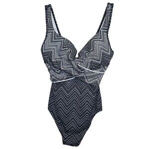Miraclesuit Stitch Mix Escape Criss Cross One Piece Underwire Swim Suit Size 16